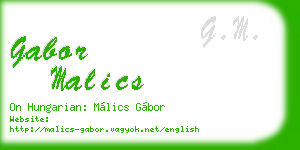 gabor malics business card